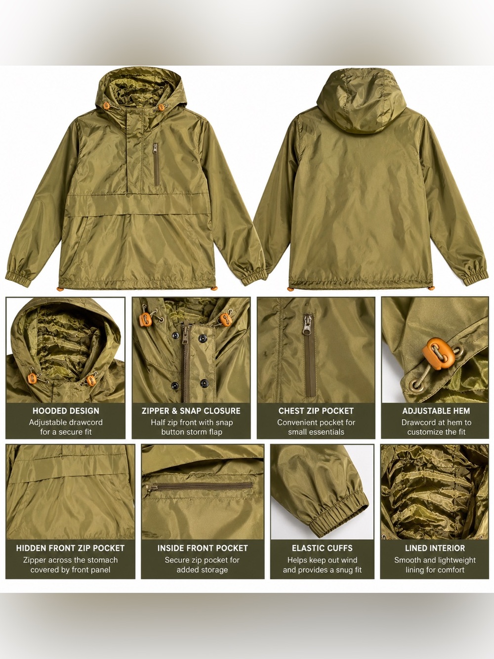 FOREVER 21 MEN’S JACKET - OLIVE GREEN SIZE X-LARGE (NEW WITH TAGS) A27